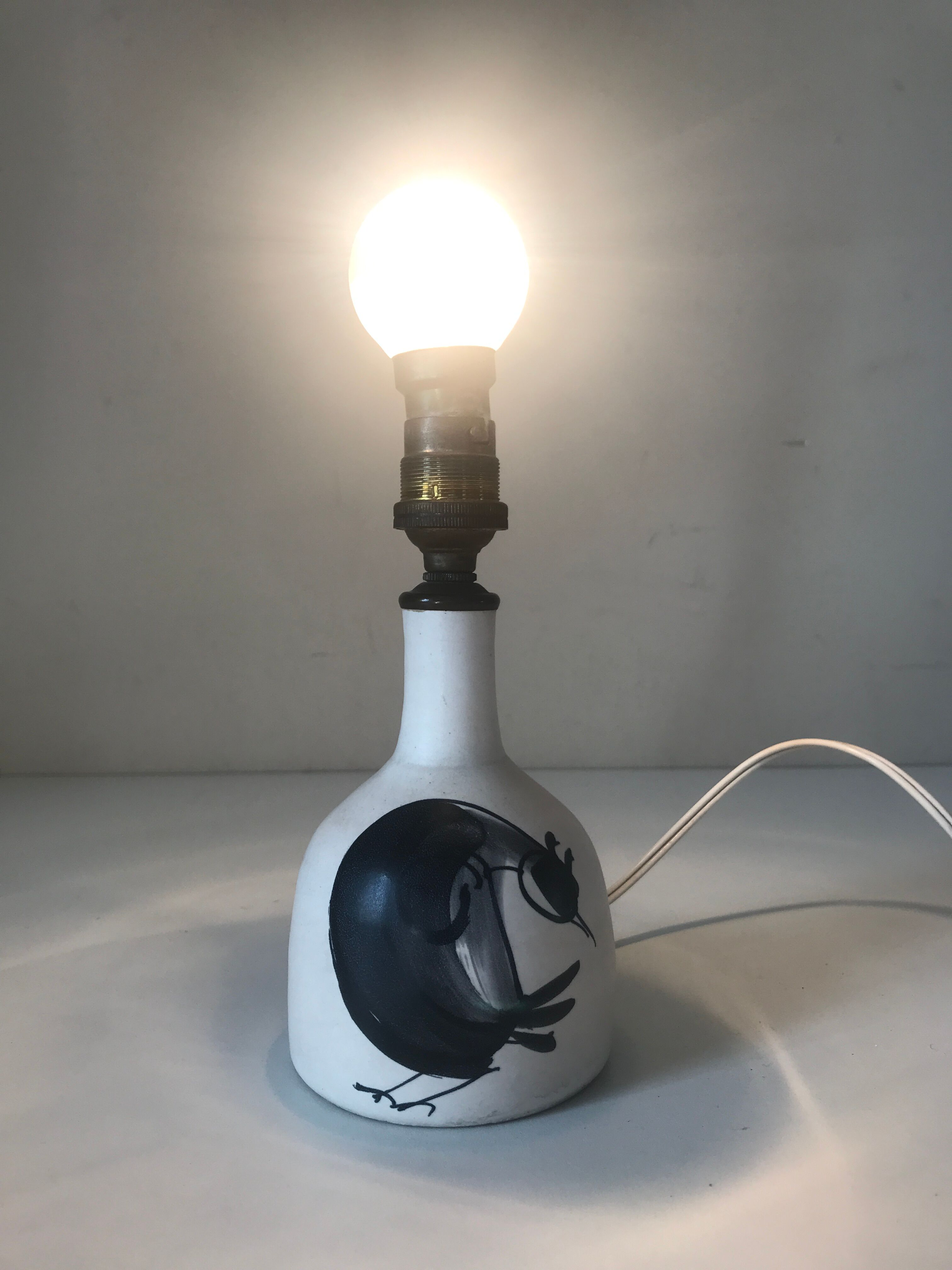 Ceramic lamp foot signed vintage 50 years