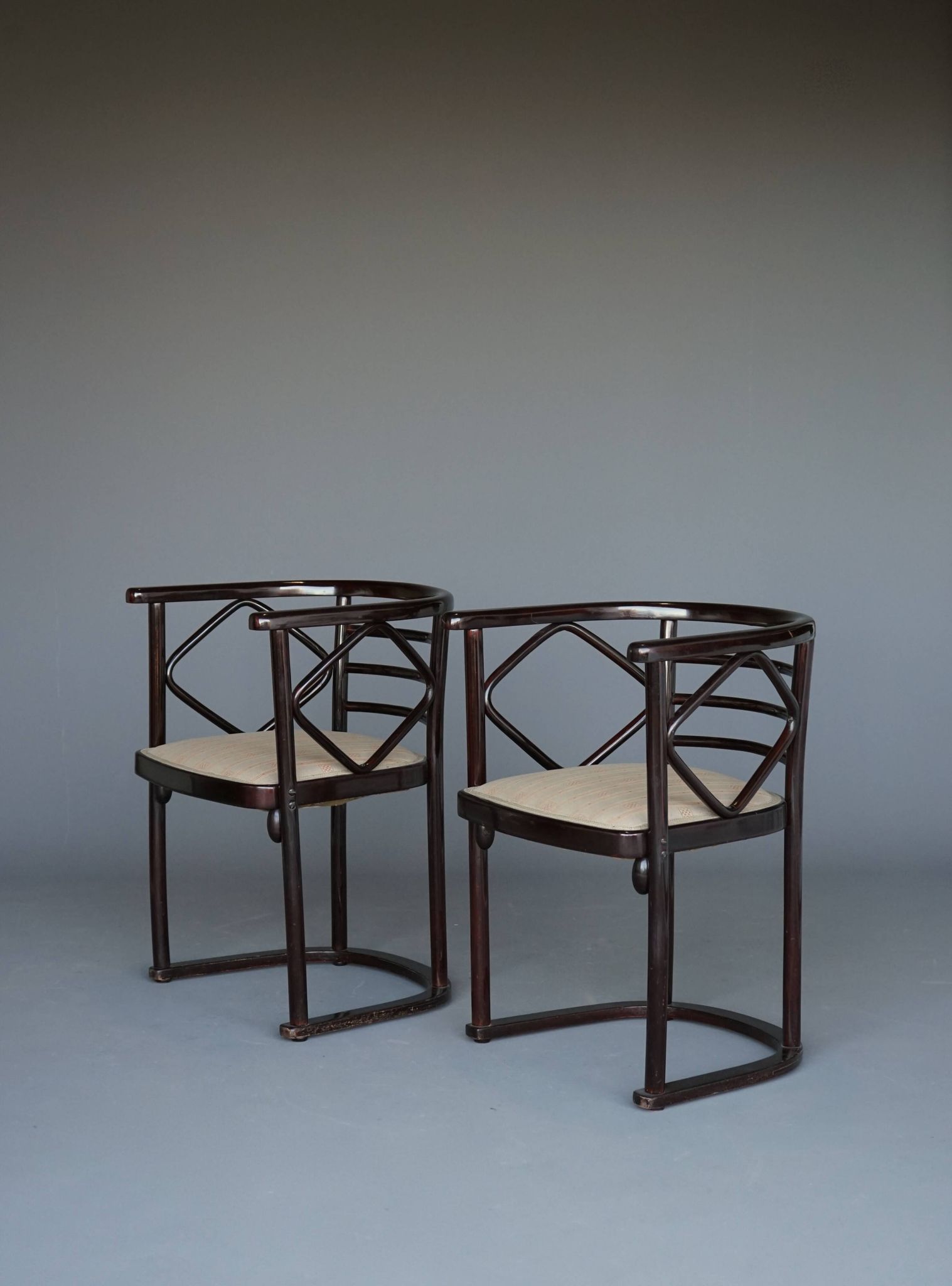 Model 728 'Fledermaus' chairs attributed to Josef Hoffmann for J & J Kohn,