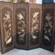 Japanese screen embroidered golden threads