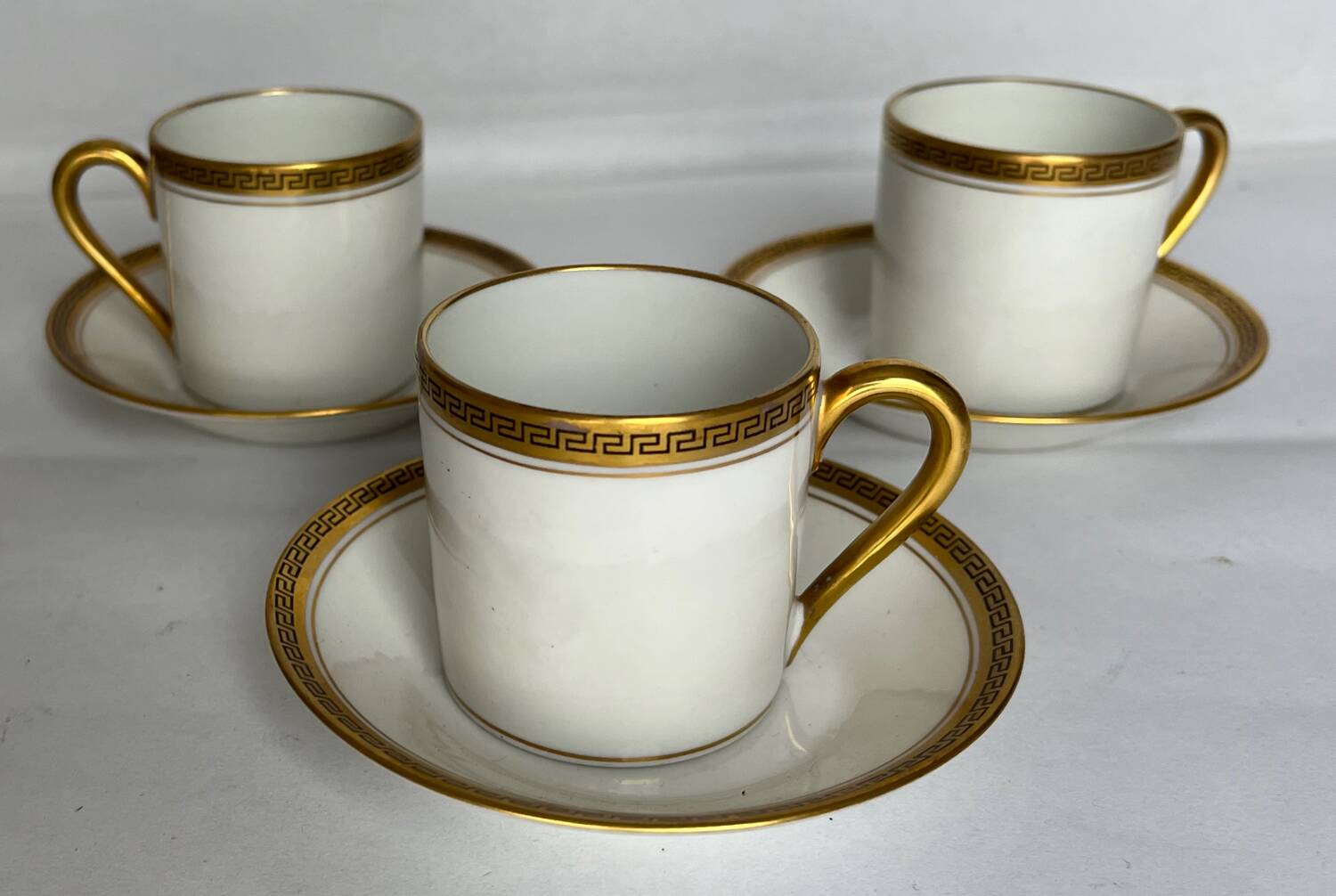3 fine porcelain coffee cups