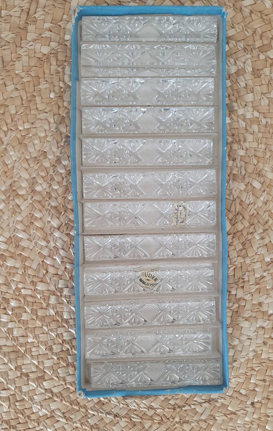 12 knife holders in 24% lead crystal - Cristallerie Buder - 1960s