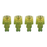 Applique murale en verre de Murano Graniglia Green “Conchiglie” en or par Simoeng Lot o