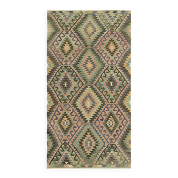 Turkish Handmade Vintage Anatolian Kilim 176 cm x 324 cm