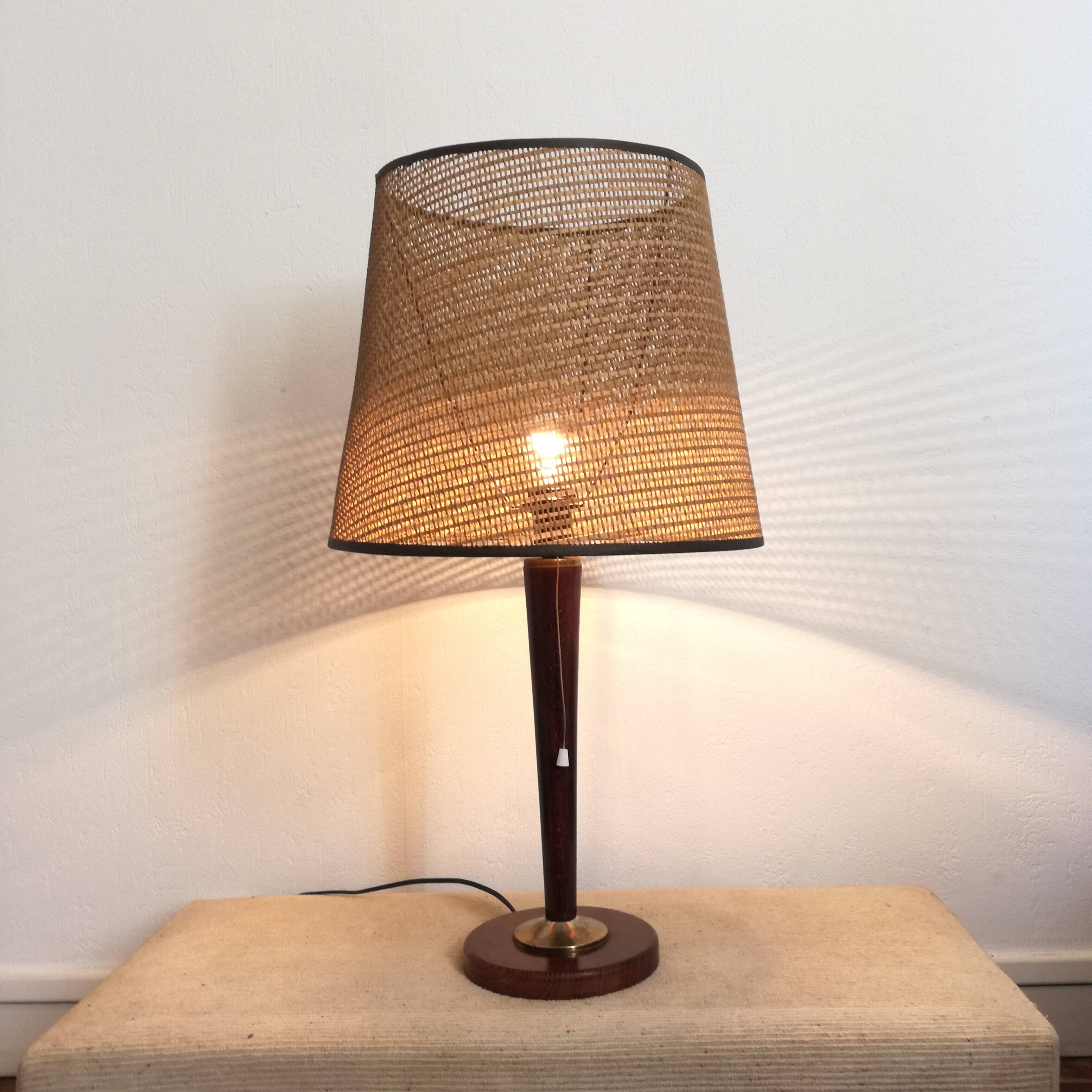 Midcentury modern mahogany lamp