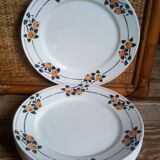Six Art Deco plates from Badonviller service "Madeleine"
