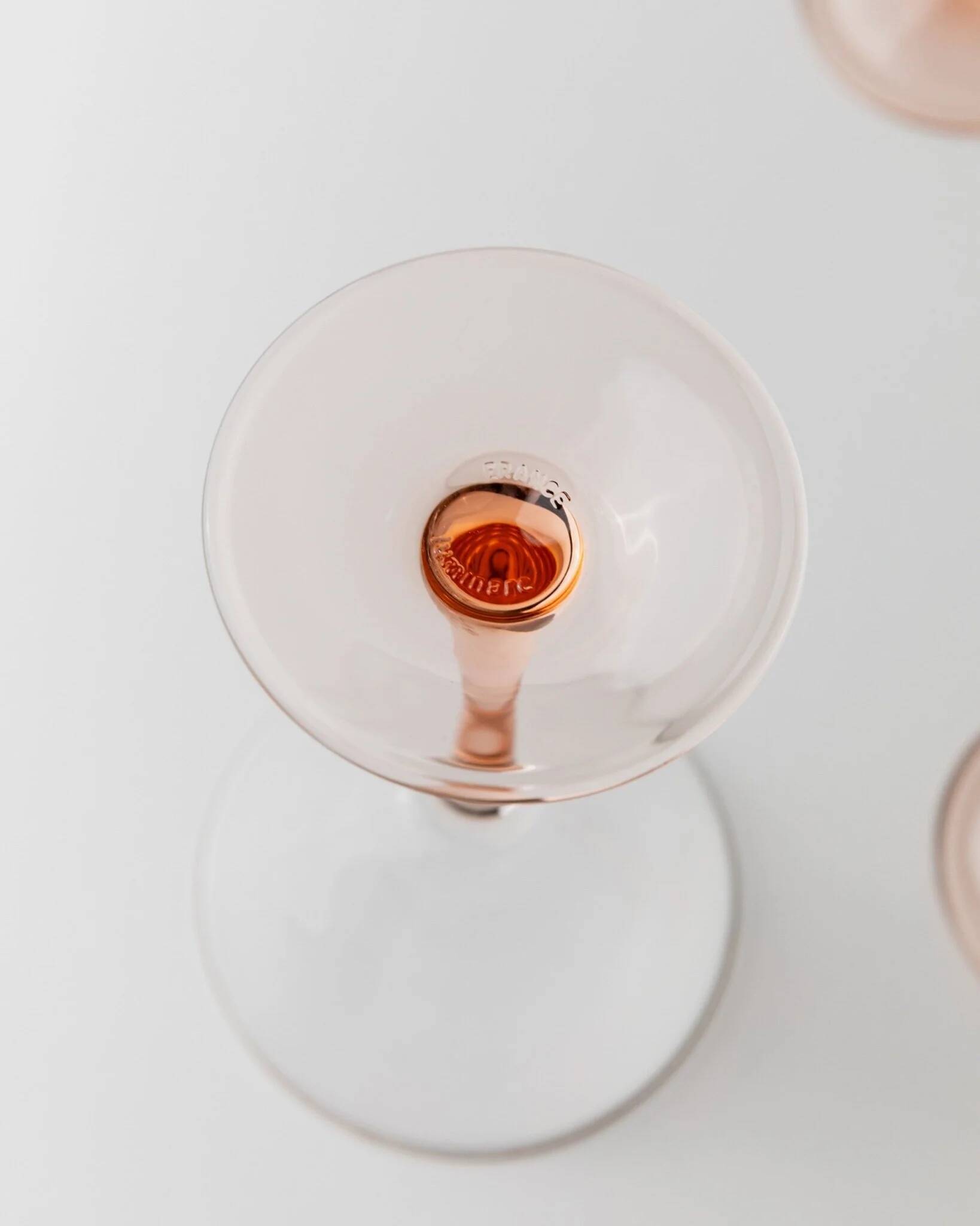 14-piece Pink Verre-et-Cristal Luminarc Martini Glass Set, 1980s Memphis Style Glassware, France Gift Idea