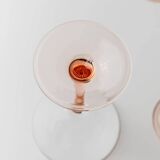 14-piece Pink Verre-et-Cristal Luminarc Martini Glass Set, 1980s Memphis Style Glassware, France Gift Idea