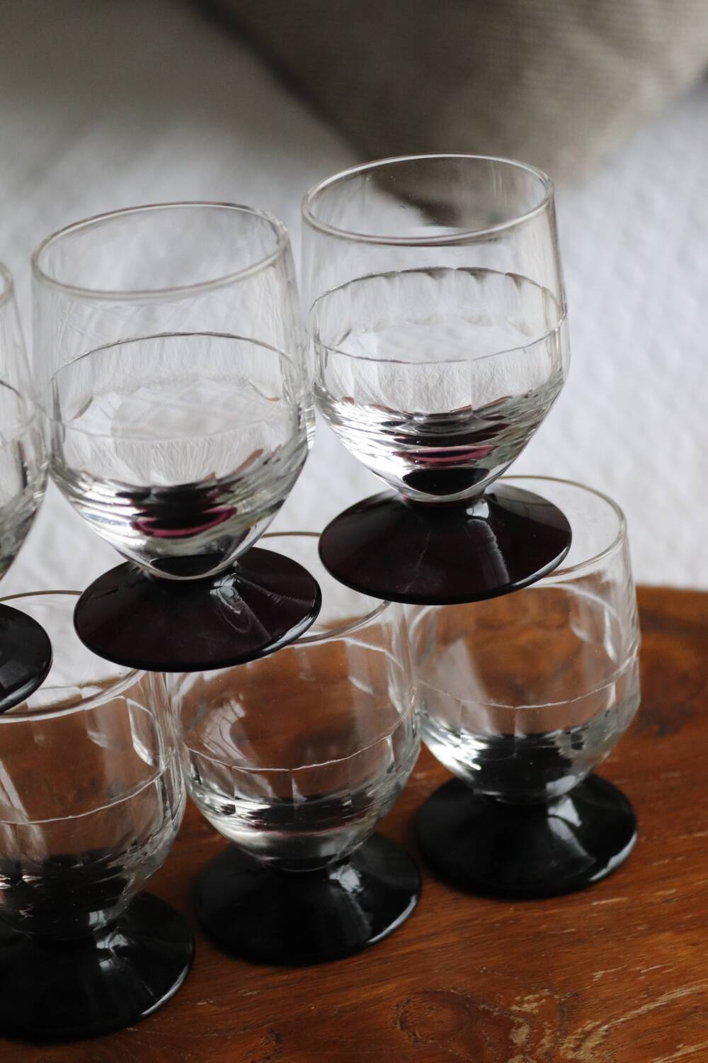 Set of 8 antique cut glass goblets