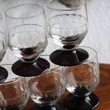 Set of 8 antique cut glass goblets