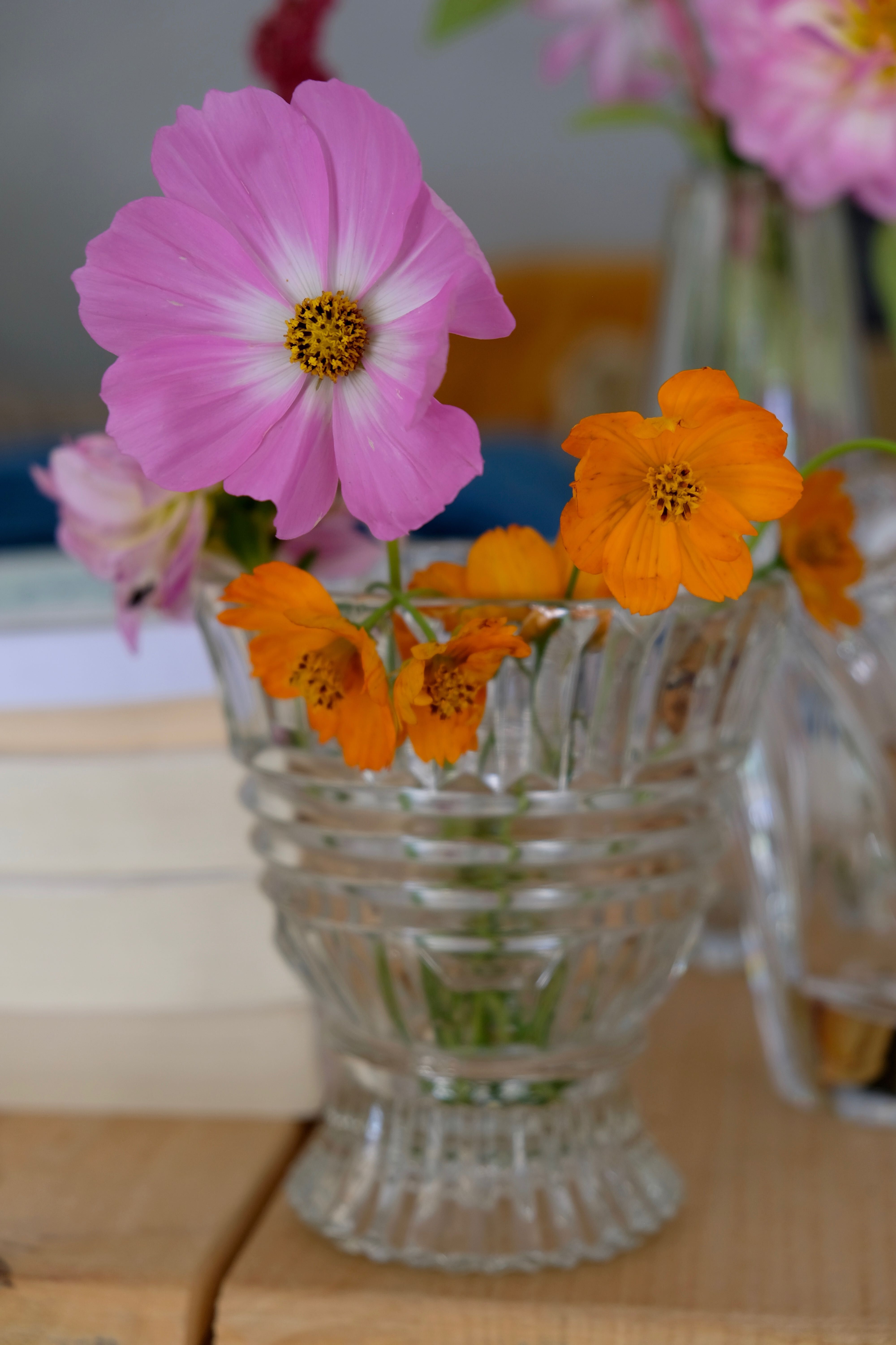 Carved crystal vase from the 50s