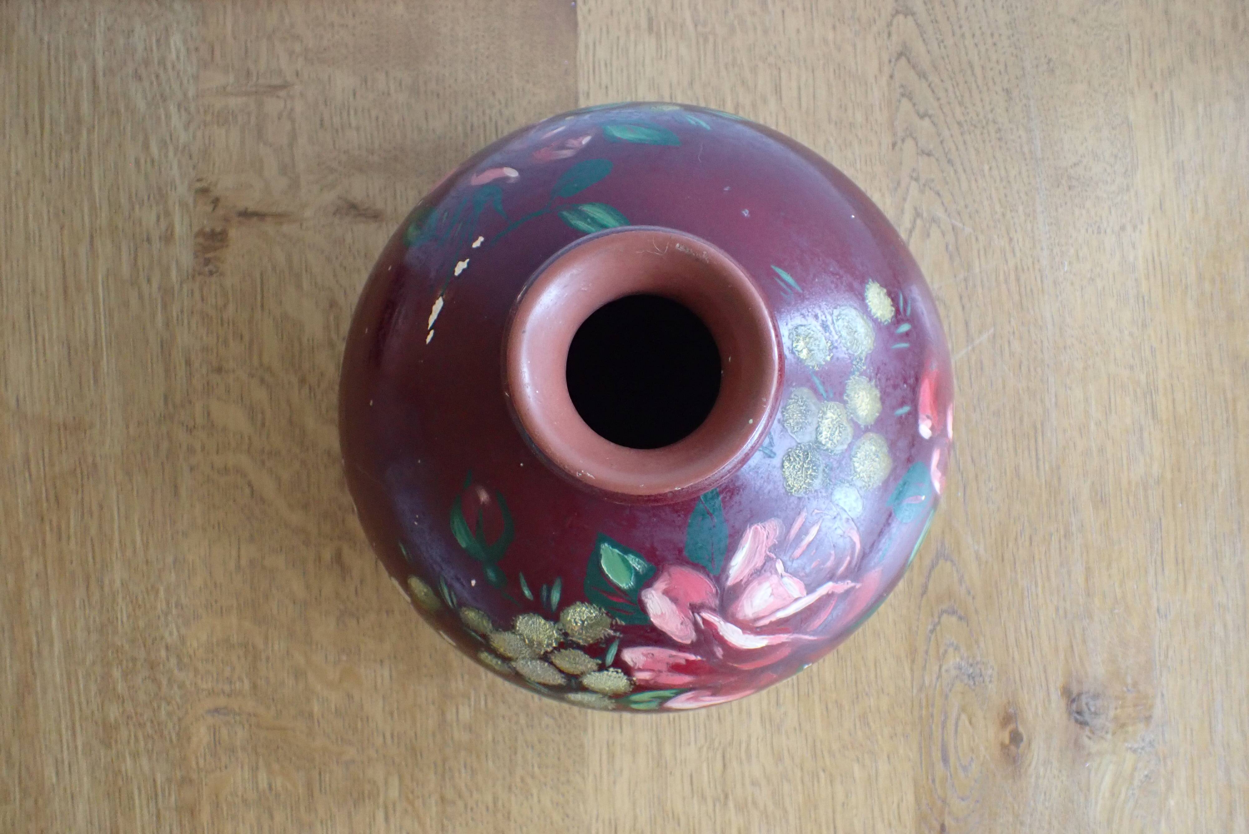Hand-painted vase signed j.g. maire - 1920s/30s