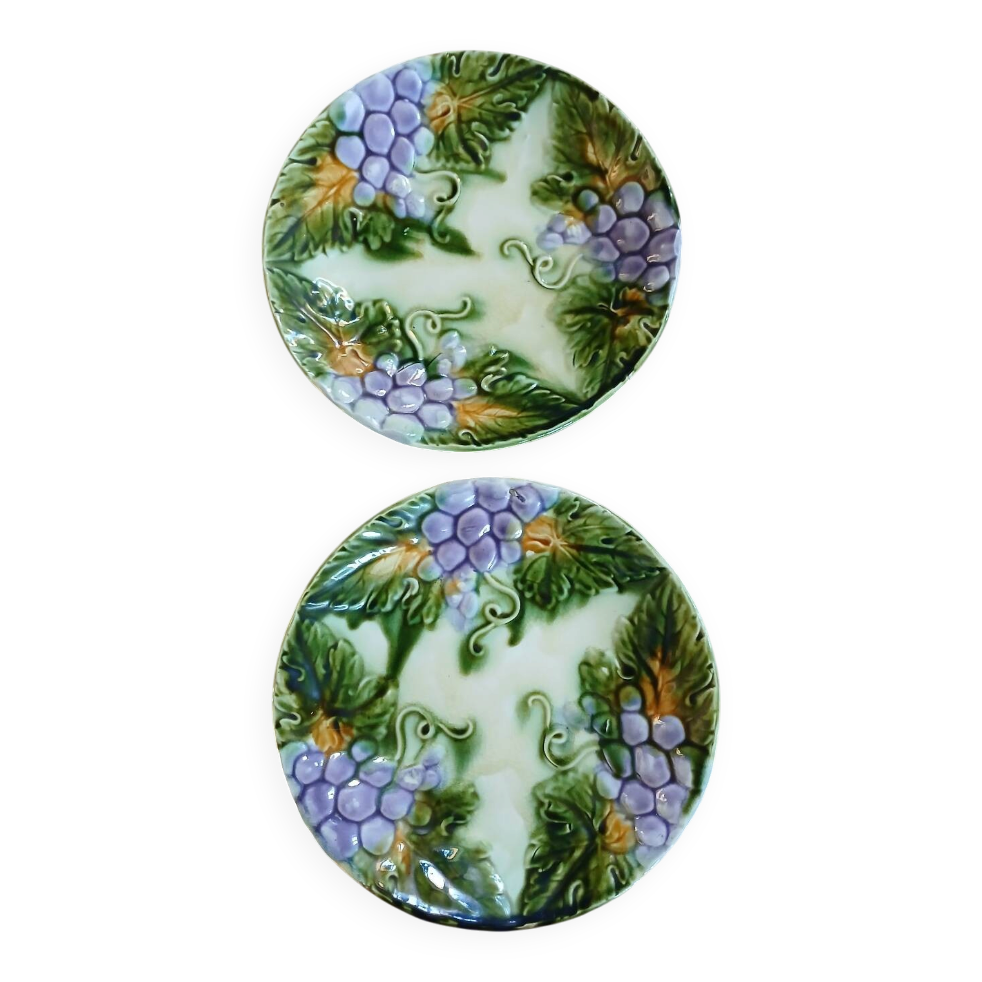 2 antique slipware plates