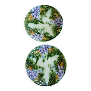 2 antique slipware plates