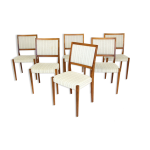 set de 6 chaises en noyer,