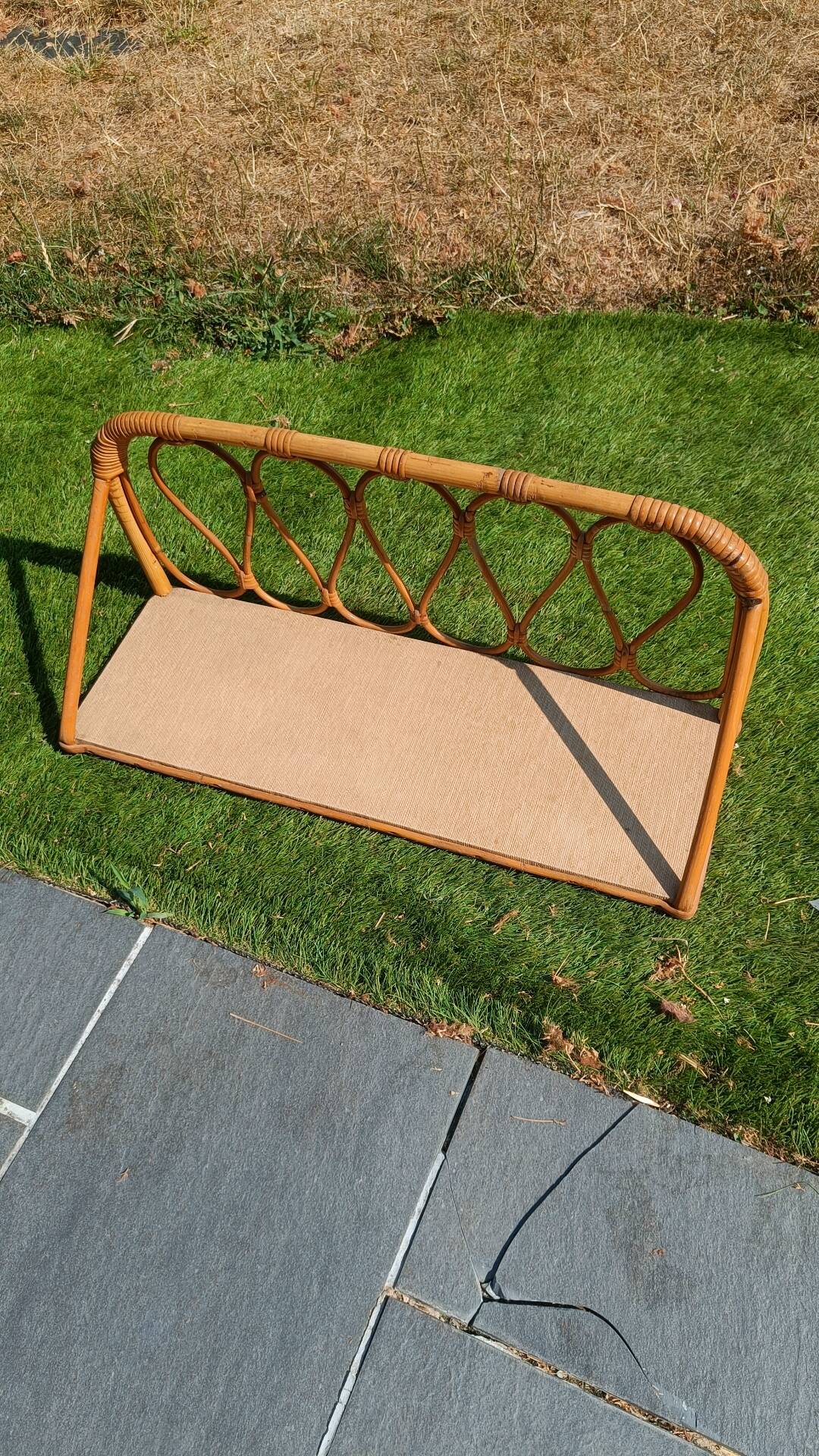 1960s rattan wall shelf