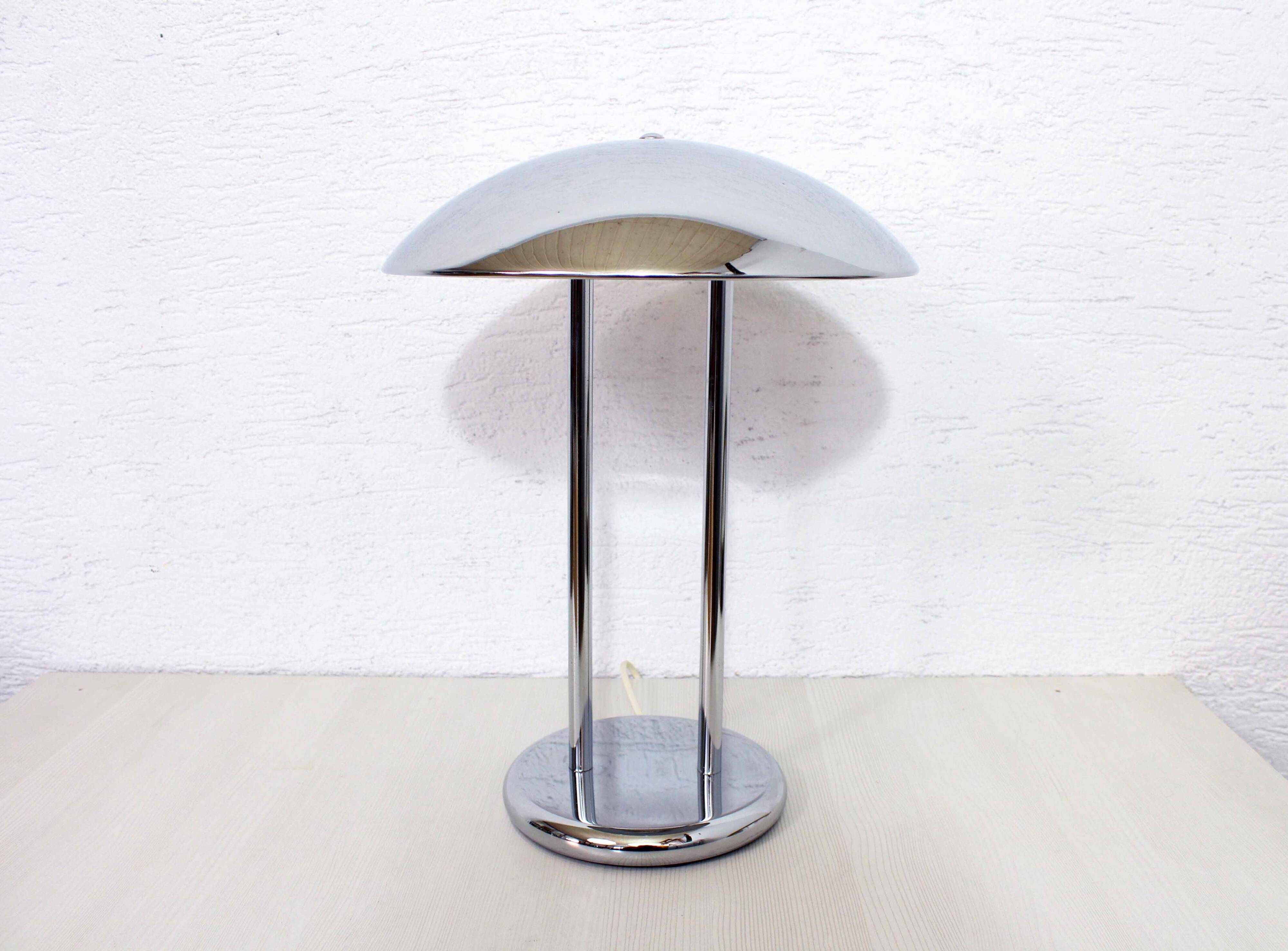 Lampe champignon en métal chromé 1980