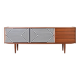 Mid-Century Op-Art Hand-Painted Danish Teak Sideboard, 1960s