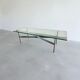 Vintage chrome coffee table / coffee table with glass