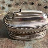 Refillable table lighter in silver metal, ronson stamp, shuttle-shaped, vintage 1960