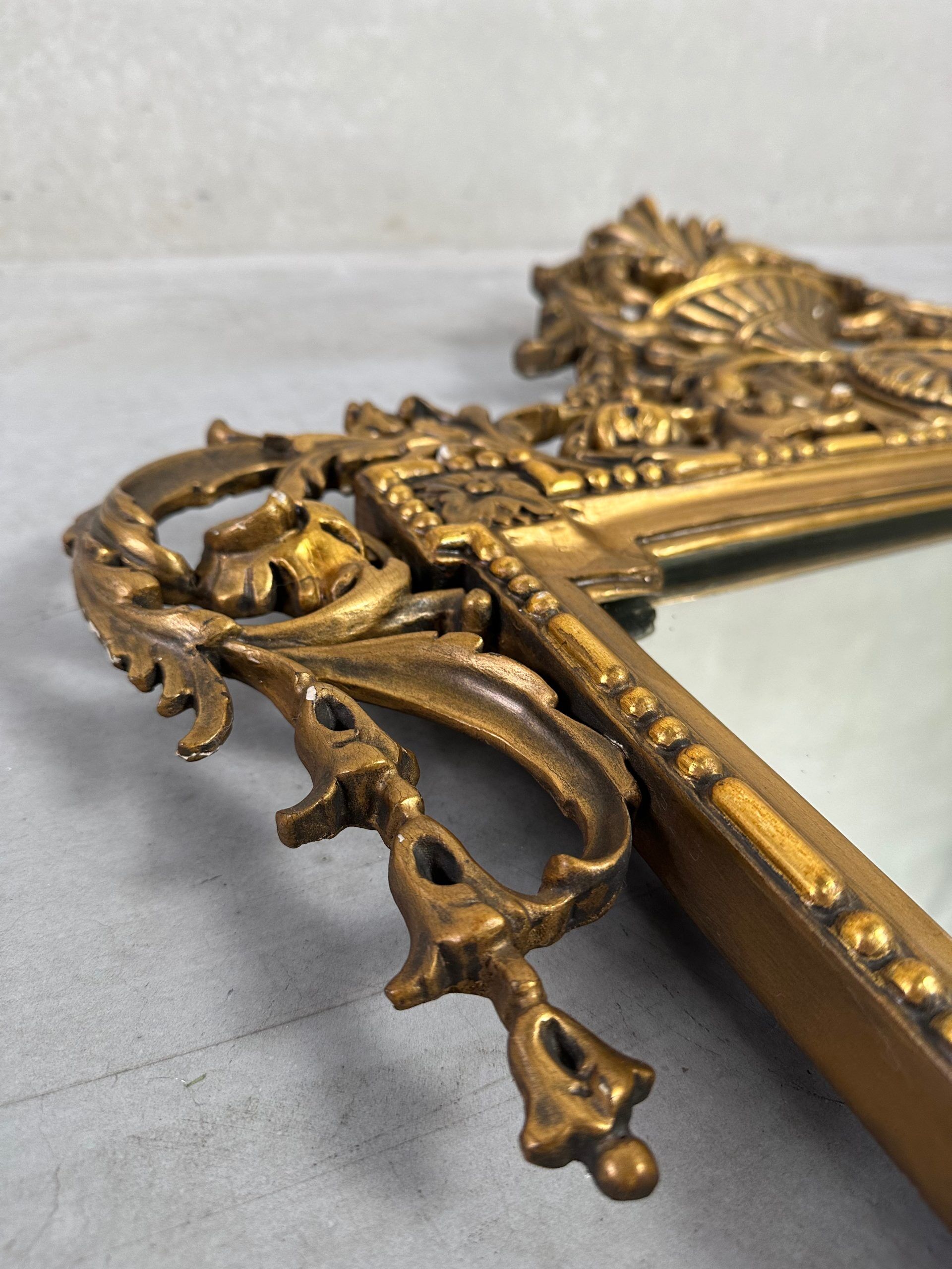 Large gilded mantel mirror – wood