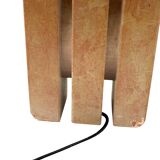 Ensemble de 2 lampes de table en marbre rose Hollywood Regency, France années 1970