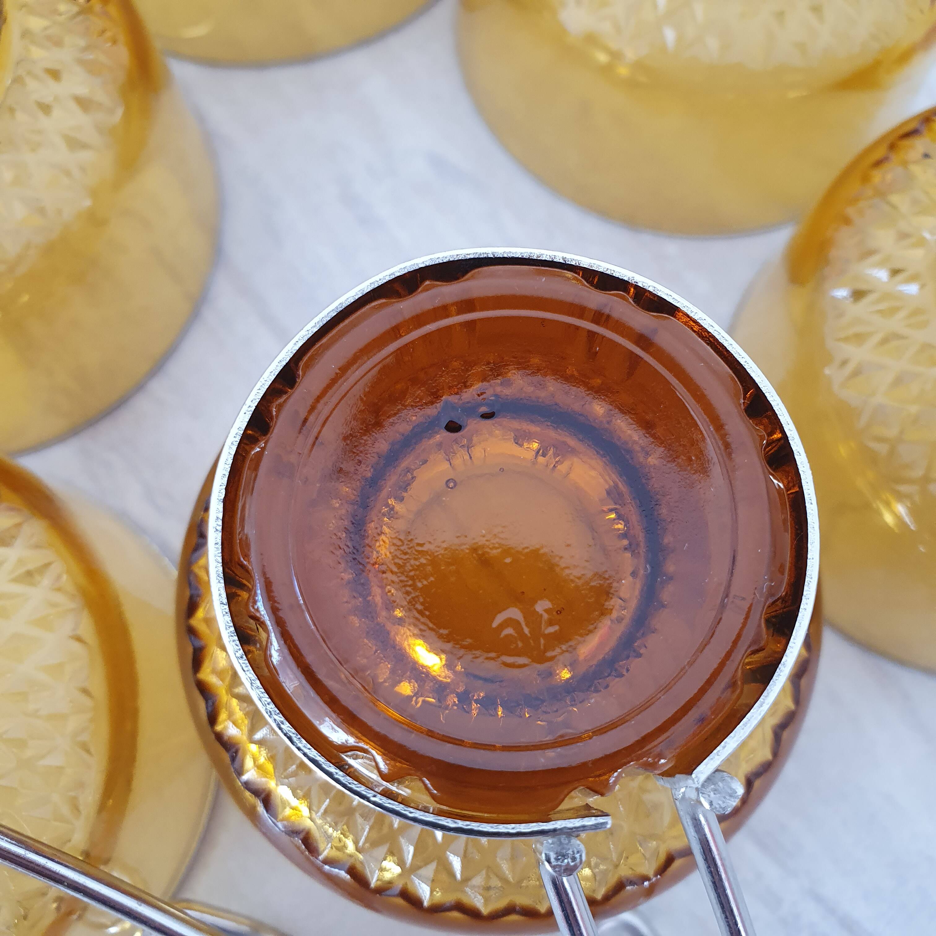 Amber glass italian coffee espresso cups