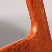 Tabouret de bar design en bois et cuir noir par Erik Buch 1960