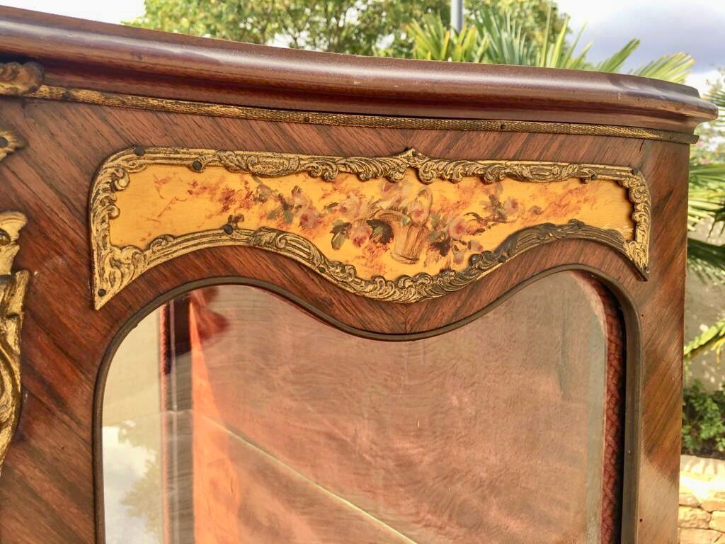 Display Case in Marquetry & Martin Varnish Napoleon III Louis XV Style