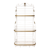 Baker's Shelf – Belle Époque Style – White Lacquered Iron and Brass