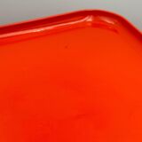 Pair of 70s trolley tables dime longato in glossy red