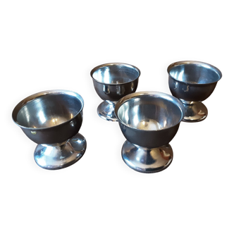 Set of 4 metal egg cups