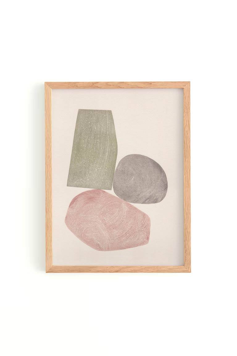 Painting on paper - abstract illustration "pebbles" signed eawy
