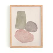 Peinture sur papier - illustration abstraite "galets" signée eawy