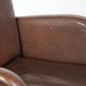 Set of 2 dining chairs / side chairs with armrests made of cowhide leather