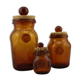 Set of 3 pots/jars Biot bubble glass