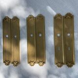 Vintage Lot of 3 Pairs of Heavy Brass Door Plates Lyon France