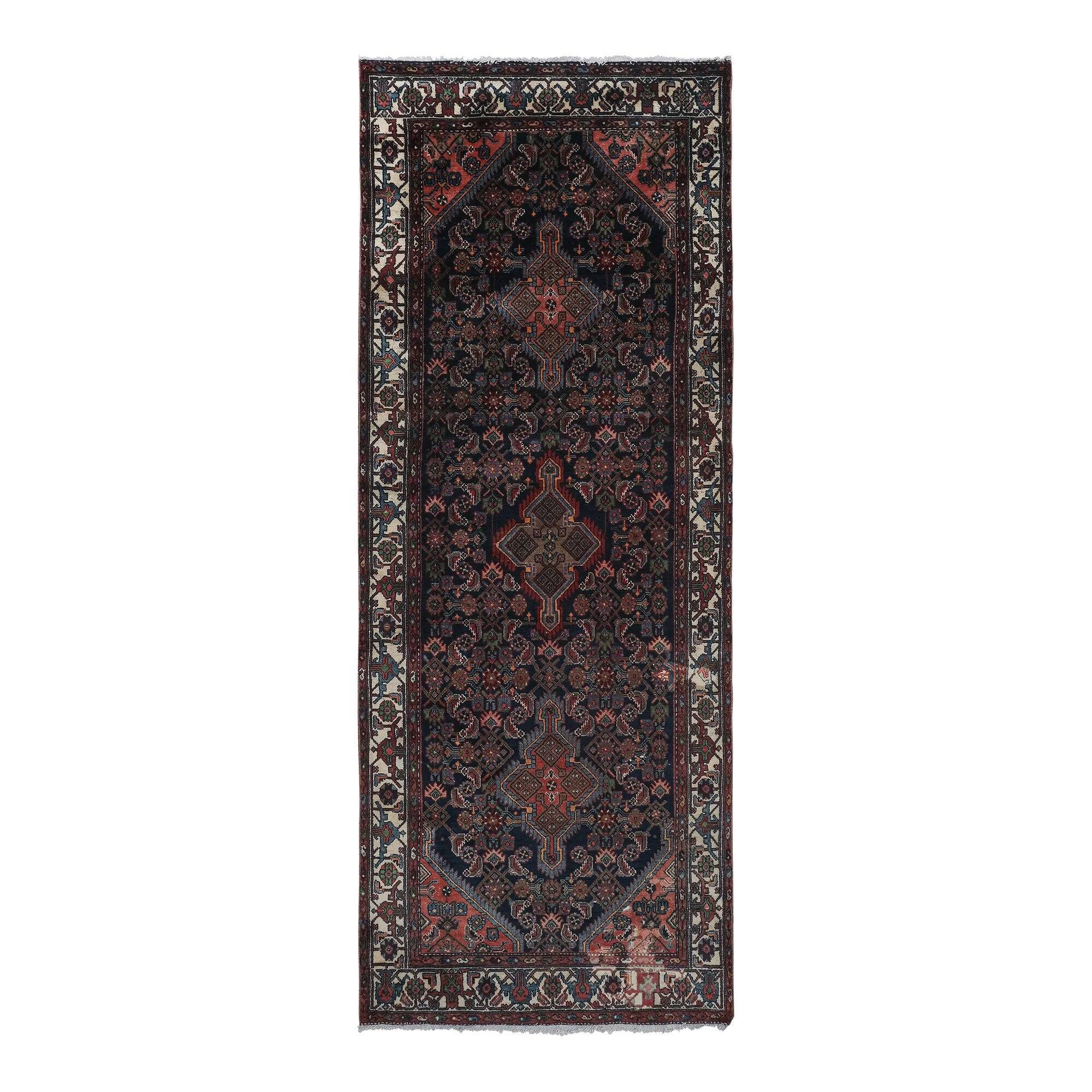 Vintage Turkish hallway rug 121x317 cm