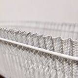 White perforated sheet metal planter by Mathieu Mategot