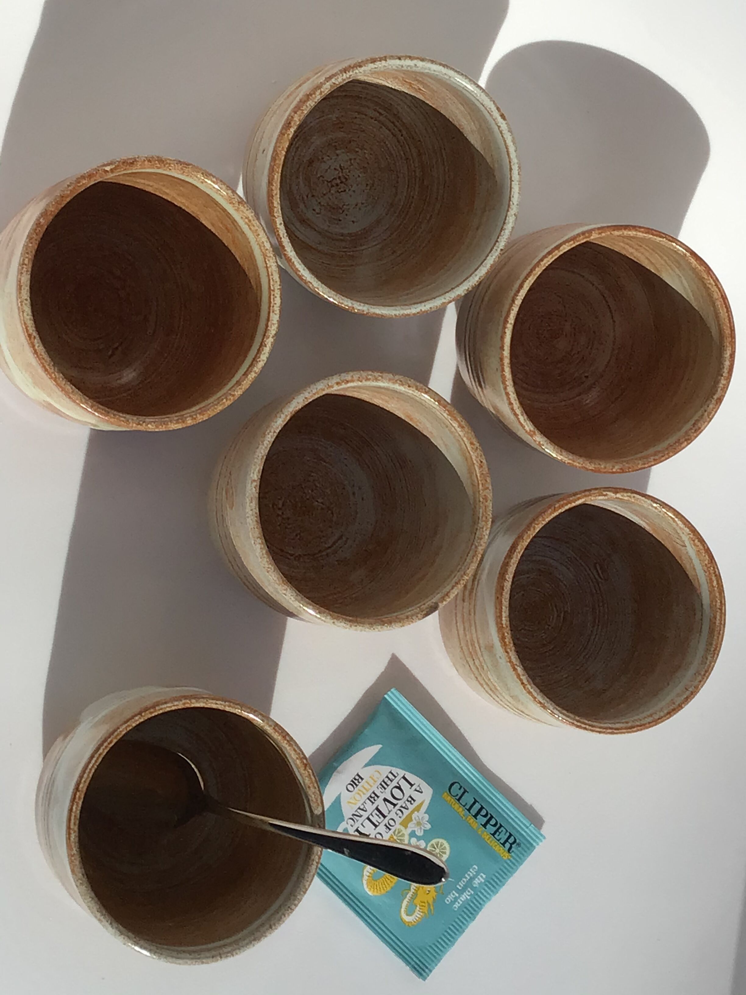 6 Vallauris terracotta cups