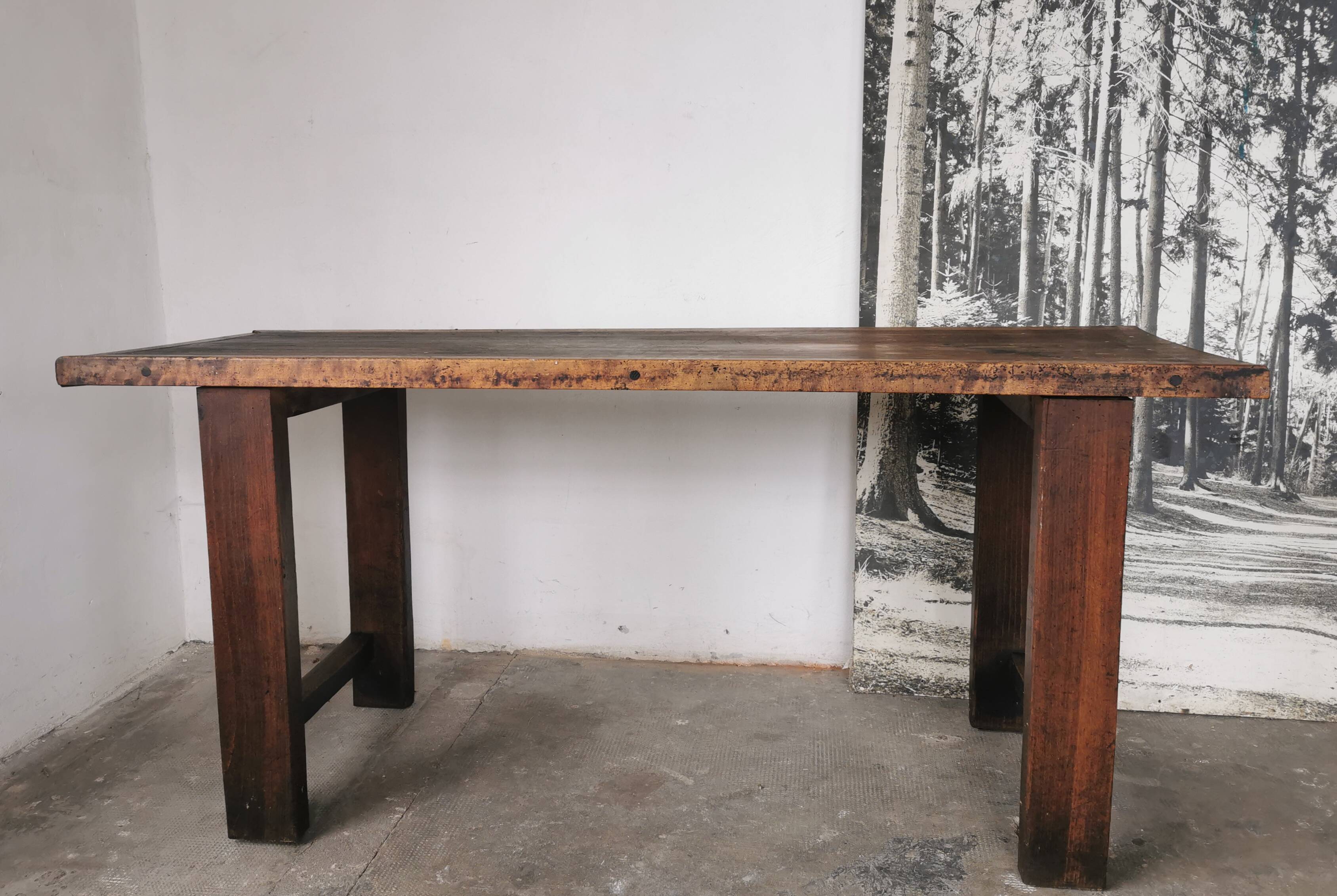 Workbench, brutalist console, solid wood