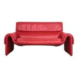 Canapé design en cuir rouge De Sede DS-2011, années 1990