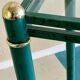 Hollywood Regency Faux Malachite Side Table with Glass Shelves
