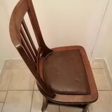 Chaise d'aisance en bois ancienne chene massif