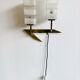 Vintage wall light in brass and glass from the 1960s.