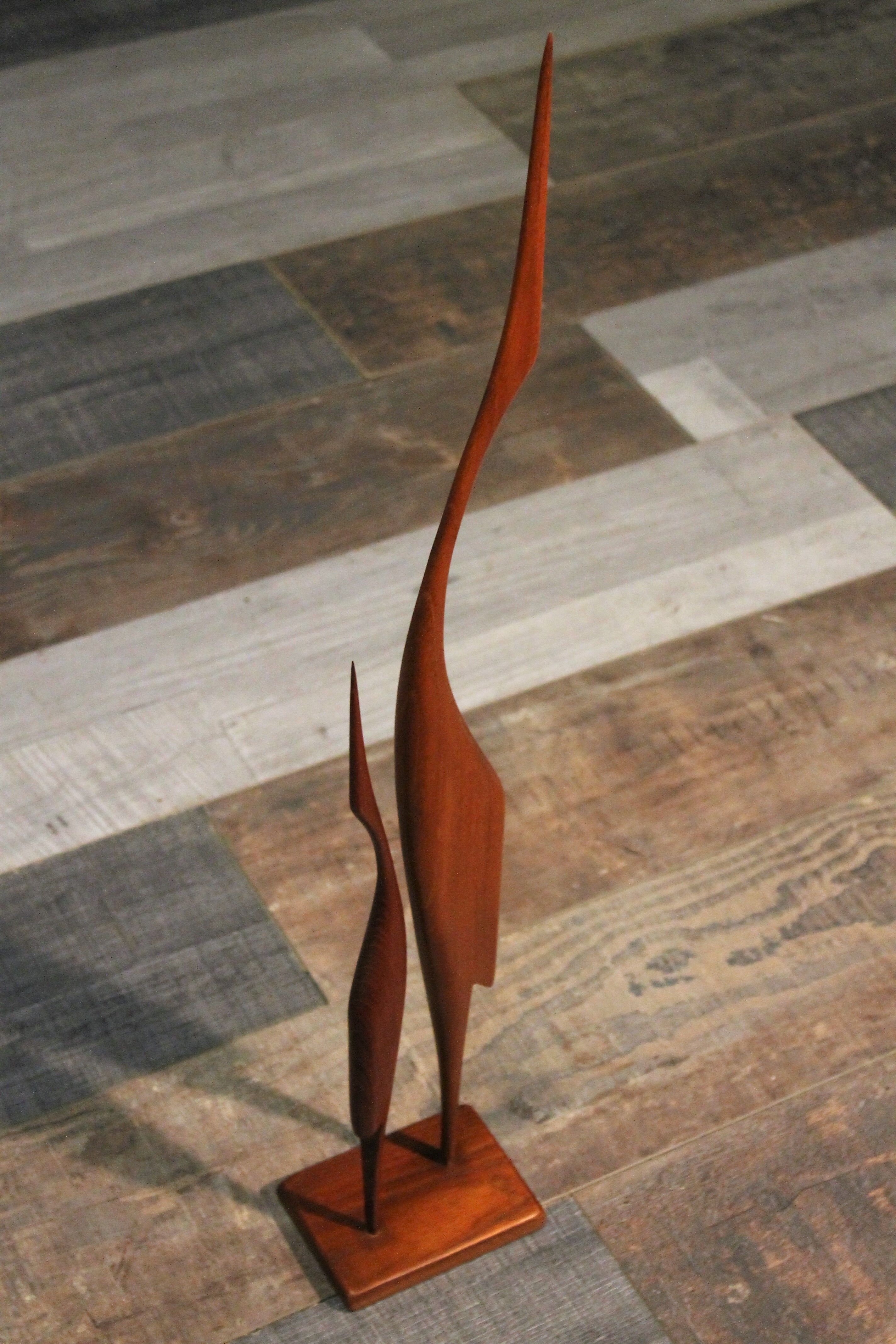 Statuette "Herons" teak 1960s