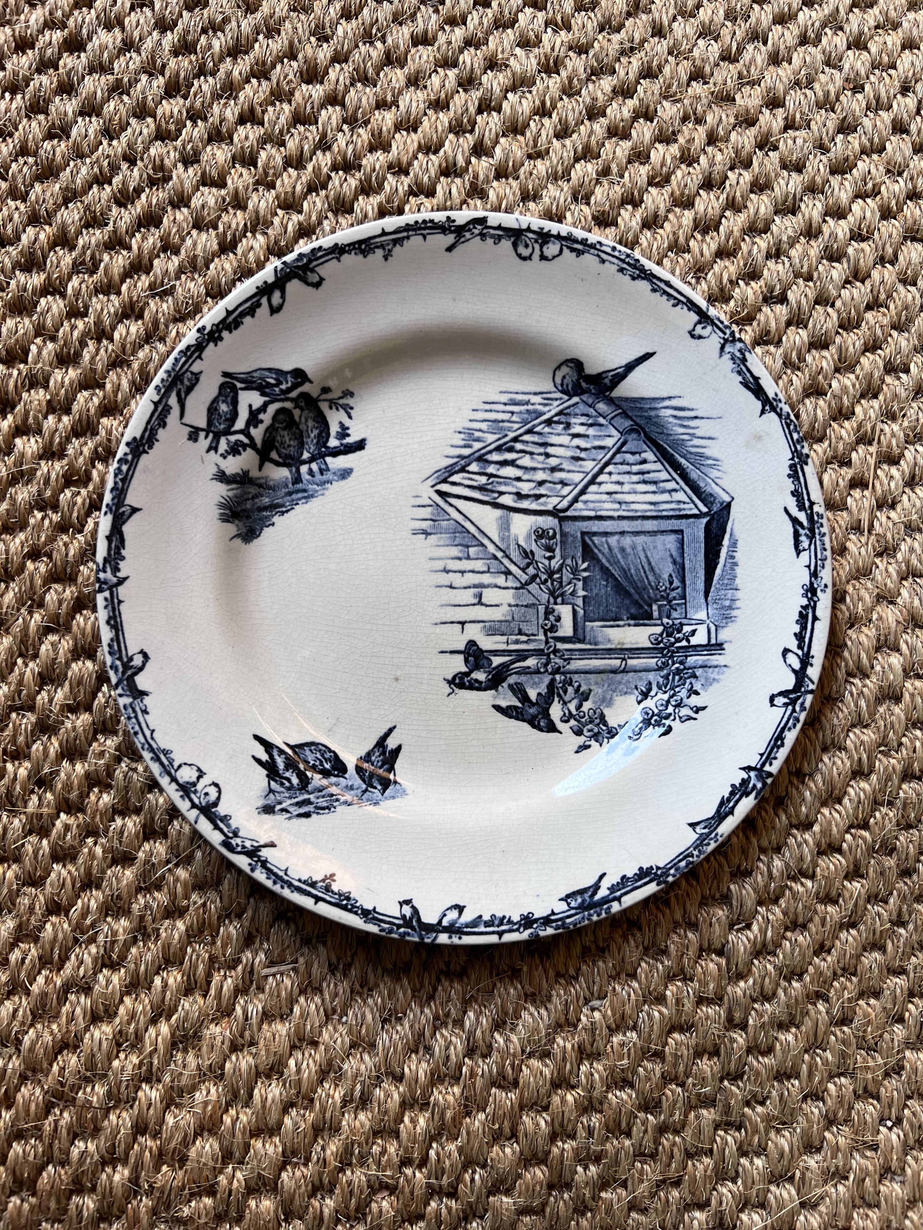 Plates Choisy Le Roi 19th in iron earth, country décor
