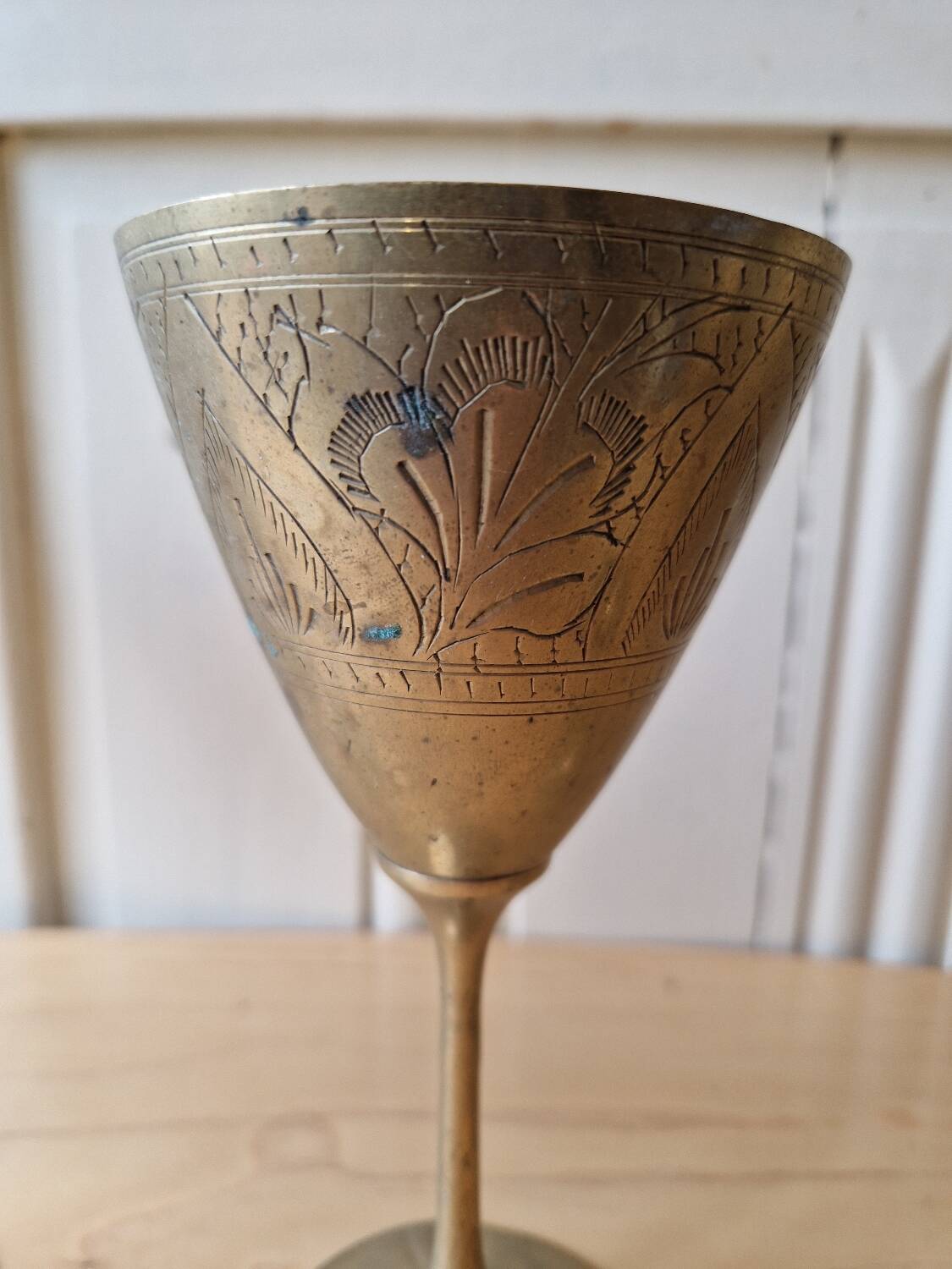 Lot 5 Calisse Verre En Laiton