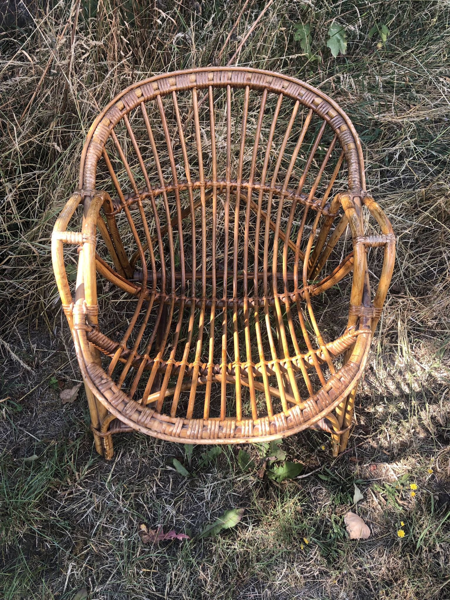 Vintage 1960s bamboo rattan chairs