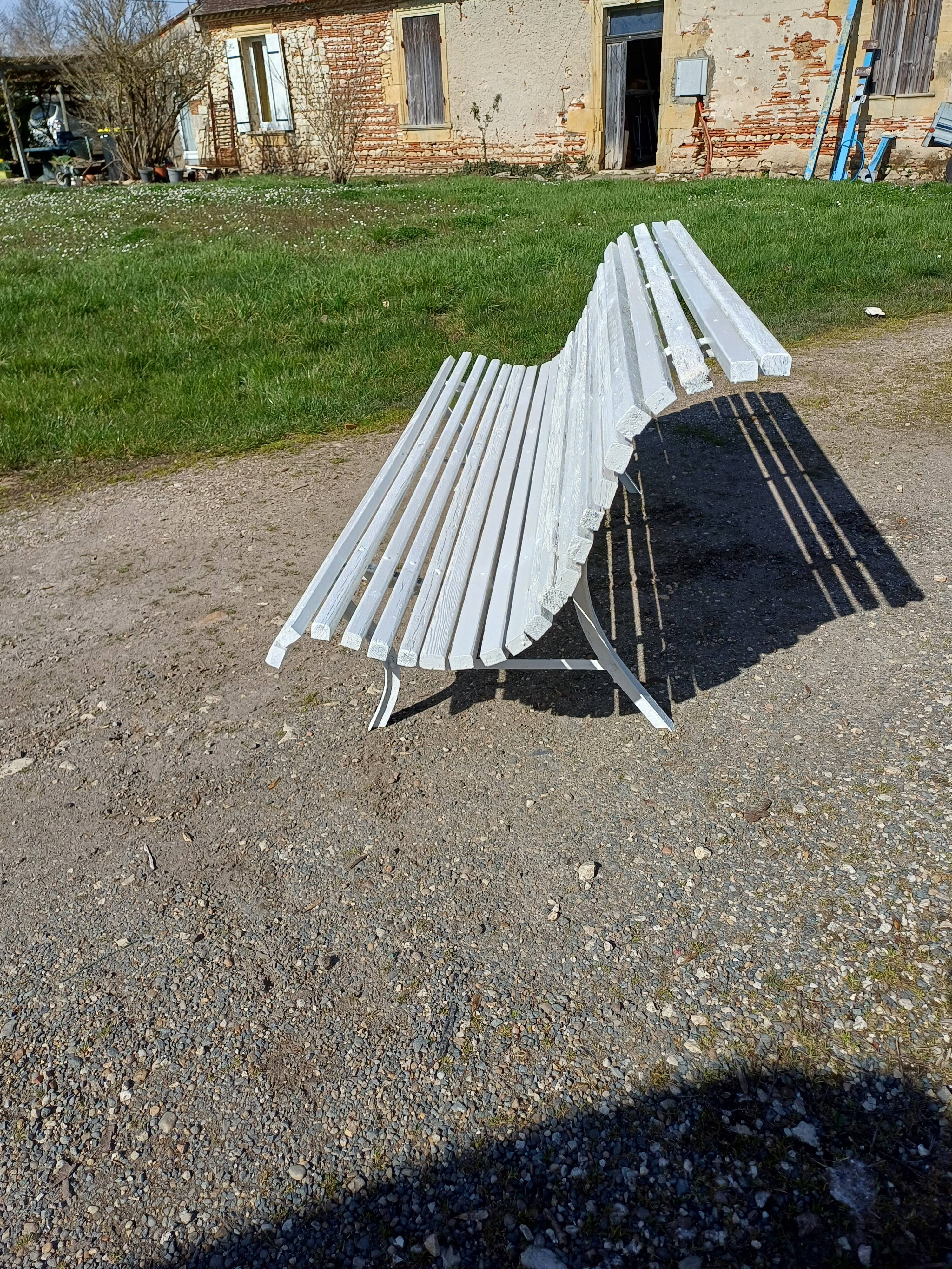 Iron and Wood Bench from the 50s
