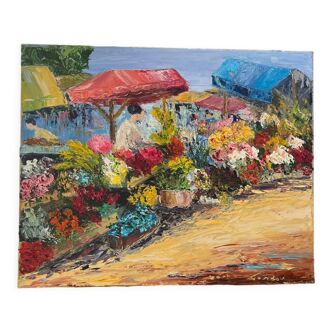 Oil painting "Flower Market"